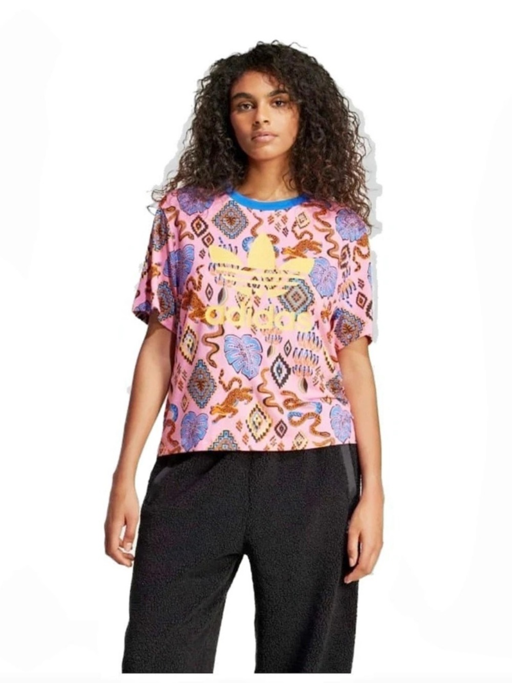 adidas x Farm Rio Graphic T-Shirt Pink & Blue